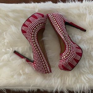 Red Platform Heels
